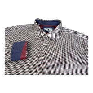 Carroll and & Company Co XXL 2XL Beverly Hills Gingham Shirt Flip Cuff French